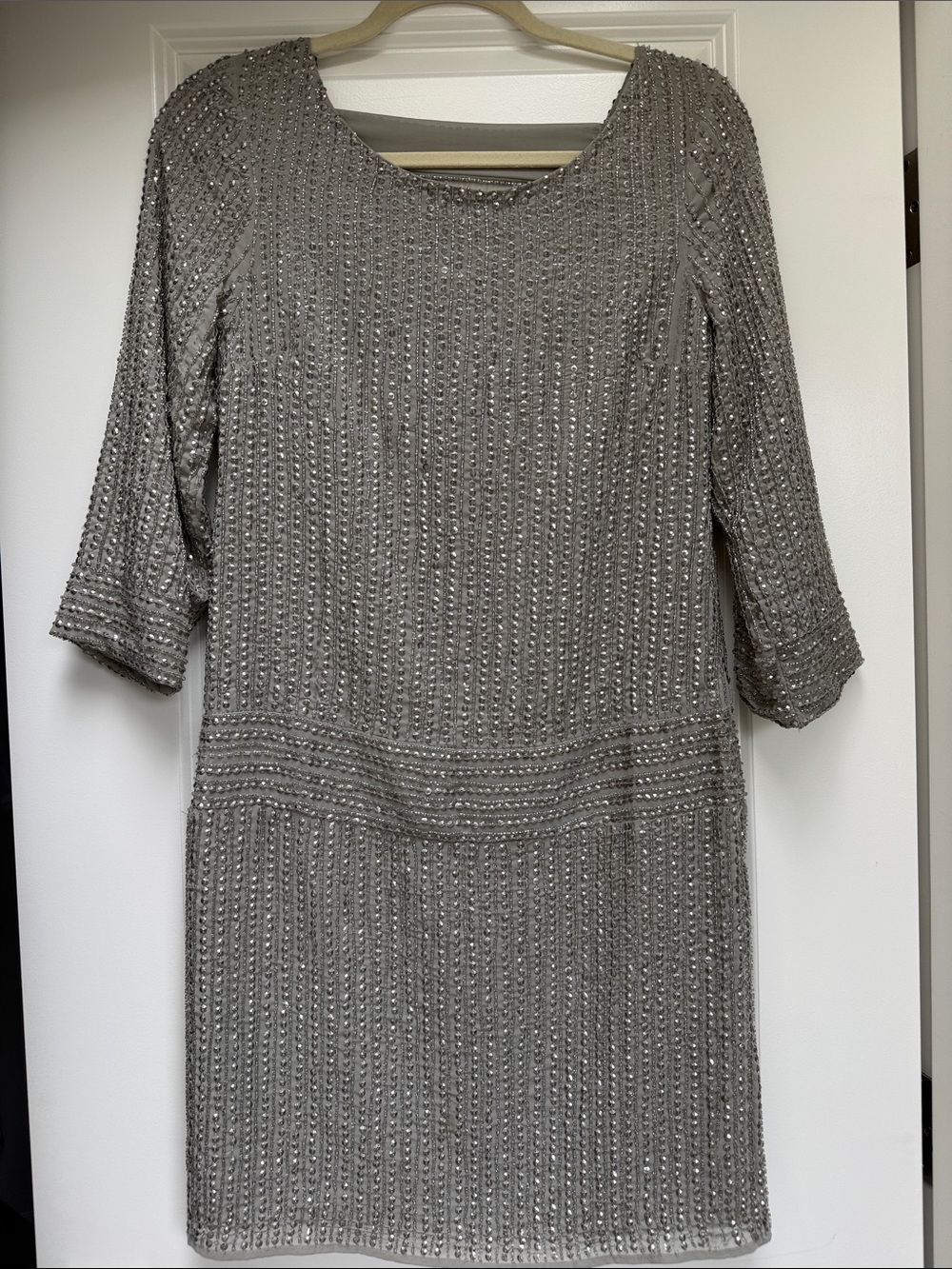 W118 by Walter Baker Silver Beaded Mini Dress